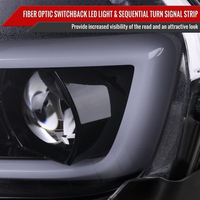 2014-2015 Chevy Camaro LED Projector Headlights Turn Signal Lights Smoke
