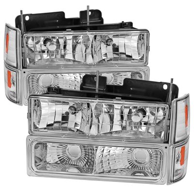 1994-1998 GMC C10/Sierra/Yukon Factory Headlights Bumper&Corner Lights Chrome