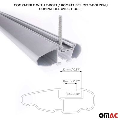 Alu Roof Racks Cross Bars Carrier for Mercedes GLC Class X254 2023-2026 Gray 2x