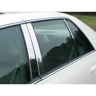 2006-2011 Cadillac DTS Stainless Steel Pillar Trim 6 Pcs