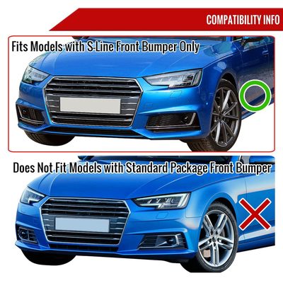 2017-2018 Audi A4/S4 Glossy Black 3Pcs Front Bumper Lip Splitter Kit