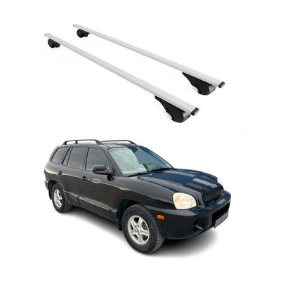2001-2006 Hyundai Santa Fe Roof Rack Cross Bars Silver