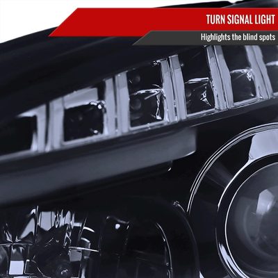 2008-2012 Chevy Malibu LS LT LTZ LED Headlights LED Signal Lights Glossy Black