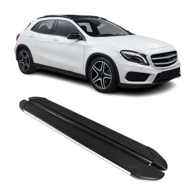 2015-2019 Mercedes GLA Class X156 Running Boards Side Steps Silver & Black
