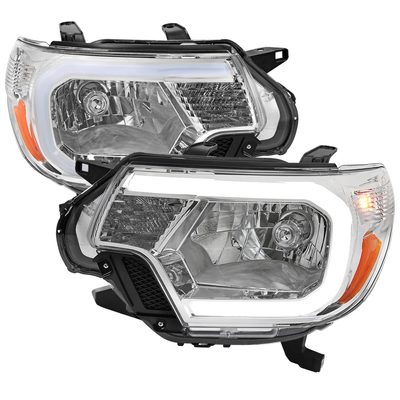 2012-2015 Toyota Tacoma LED Bar Factory Headlights Amber Reflector Chrome