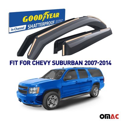 Goodyear Wind Deflectors for Chevrolet Suburban 1500 2500 2007-2013 4Pcs
