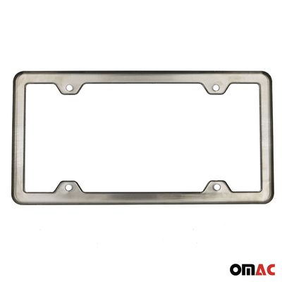 ALABAMA Print License Plate Frame Tag Holder Chrome S. Steel 2 pcs.