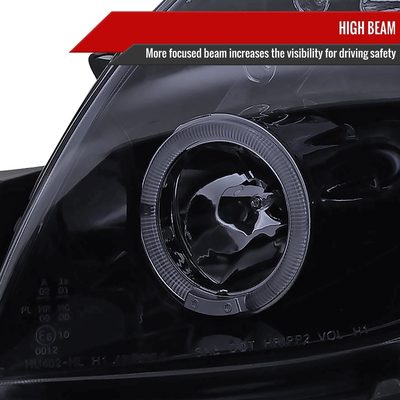 2006-2008 Toyota Yaris Dual Halo Projector Headlights Glossy Black/Smoke Lens