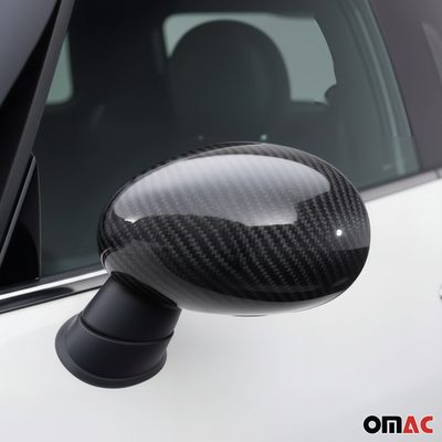 2014-2024 Mini Cooper F55 F56 Side Mirror Cover Caps Carbon Fiber Black 2Pcs