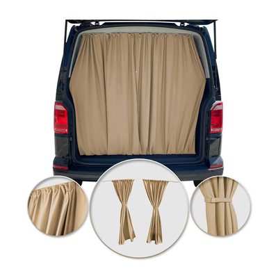 Chevrolet Express Trunk Tailgate Curtains Beige 2 Privacy Curtains