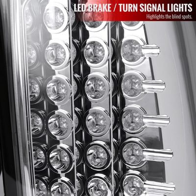 2003-2006 Chevrolet Silverado LED Tail Lights Chrome Housing/Clear Lens