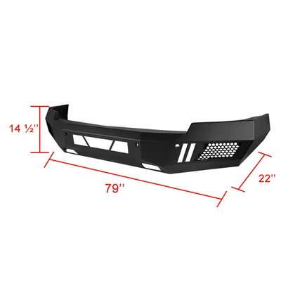 2014-2015 Chevy Silverado 1500 Heavy Duty Steel Front Bumper LED Light Ports