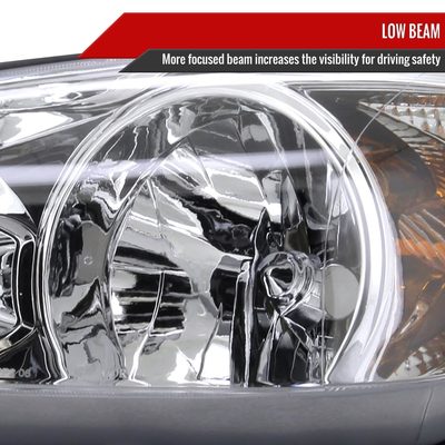 2002-2004 Toyota Camry Factory Style Headlights w/Amber Reflector Chrome/Clear