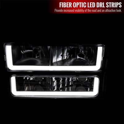 1994-1998 Chevy Silverado/Tahoe/Suburban/C10 Headlights LED Lights Smoke