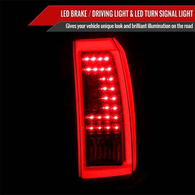 2015-2020 GMC Yukon/Yukon XL Denali SLE/SLT LED Tail Lights Black/Clear Red