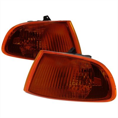 1992-1995 Honda Civic 2/3DR Corner Lights Chrome Housing/Amber Smoke Lens