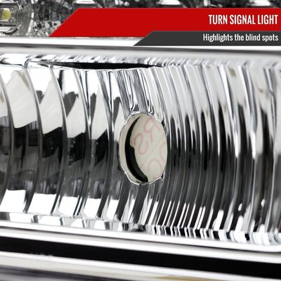 1999-2004 Ford F-250/350/450/550/Excursion Crystal Headlights LED Light Chrome