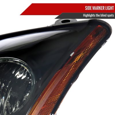 2007-2009 Nissan Sentra Factory Headlights w/Amber Reflector Chrome/Smoke