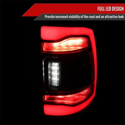2009-2018 Dodge RAM 1500 2500 3500 Red LED Bar Tail Lights Matt Black