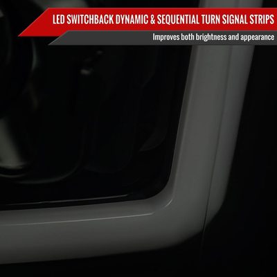 2011-2016 Ford F-250 F-350 F-450 F-550 LED CBar Projector Headlights Smoke
