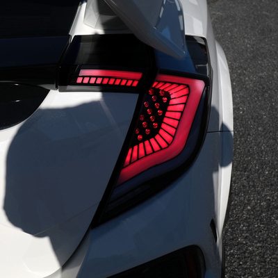2017-2021 Honda Civic Hatchback Turn Signal LED Tail Lights Black/Smoke