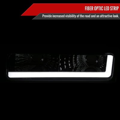 1988-1998 Chevy/GMC C10 C/K LED Strip Bumper Corner Signal Lights Chrome/Smoke