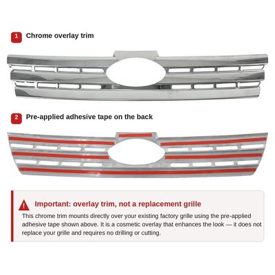 2010-2013 Ford Transit Connect Front Bumper Grill Trim Molding Stainless Steel