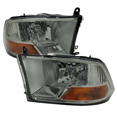 2009-2018 Dodge RAM 1500/ 2019-2023 2500 3500 Quad Headlights Chrome/Light Smoke