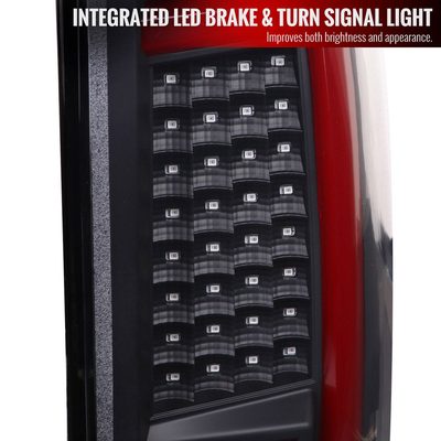 2004-2015 Nissan Titan LED Tail Lights with Red LED Tube Matte Black/Clear