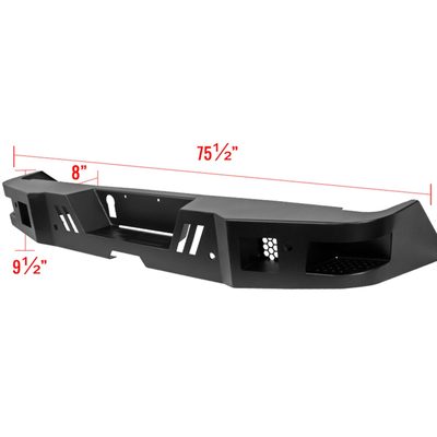 2014-2021 Toyota Tundra Black Heavy Duty Steel Rear Step Bumper w/License Lamp