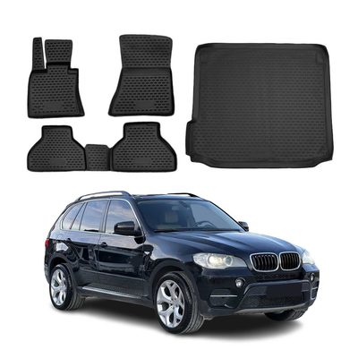 2007-2013 BMW X5 E70 Floor Mats & Cargo Liner Full Set All Weather Black