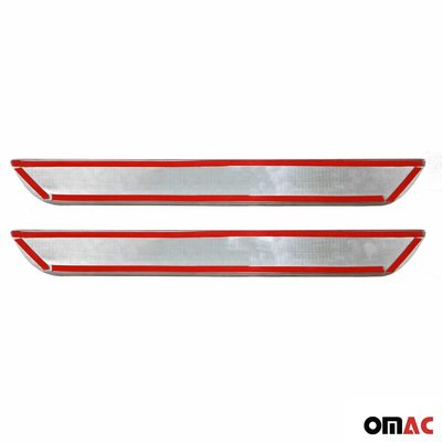 2017-2019 Ford Escape Door Sill Scuff Plate Illuminated Stainless Steel Carbon Foiled