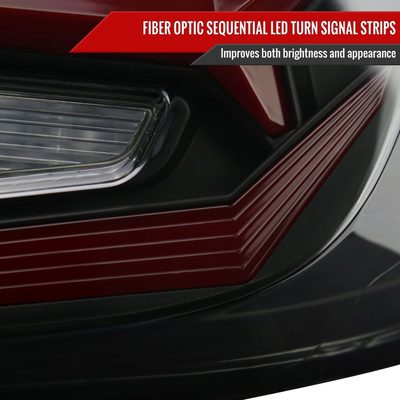 2018-2022 Honda Accord Sedan Red LED Signal Tail Lights Matt Black/Smoke