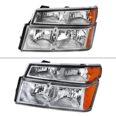 2004-2012 Chevy Colorado /Canyon Isuzu I-Series Headlights Pair Chrome