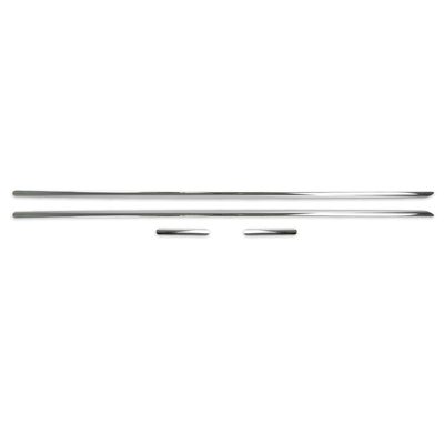 2007-2015 Smart ForTwo Side Door Molding Trim Skirt Garnish Stainless Steel Silver 4Pcs