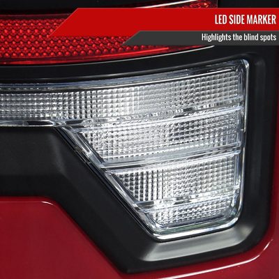 2002-2006 Dodge RAM 1500/2500/3500 Red LED Bar Tail Lights Matte Black/Clear