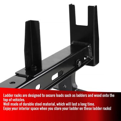 2010-2019 Ford Transit/Nissan NV Glossy Black Steel 3 Bar Roof Ladder Racks