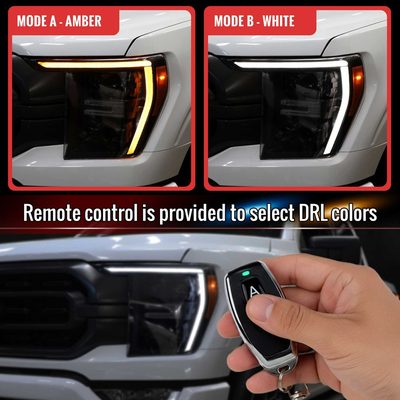 For Ford F-150 2021-2023 Full LED Projector Headlights Sequential DRL Black Smoked Halogen Fit