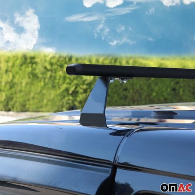 2015-2018 Chevrolet City Express Roof Rack Cross Bars Steel 3Pcs Black