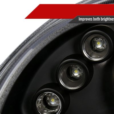 1992-1995 Honda Civic Dual Halo Projector Headlights Matte Black/Clear Lens