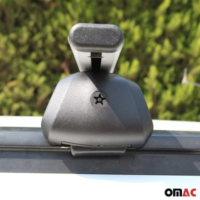 Roof Rack Cross Bars Steel for Mitsubishi Eclipse Cross 2018-2024 Gray