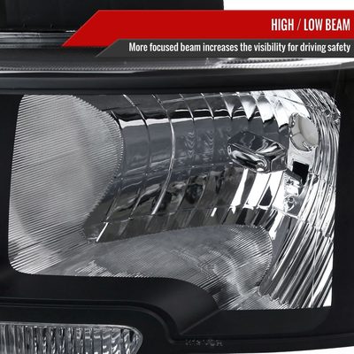 2009-2014 Ford F-150 Factory Style Headlights Matte Black Housing/Clear Lens