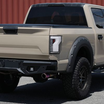 2018-2020 Ford F-150 Turn Signal Animated White LED Bar Tail Lights Matt Black