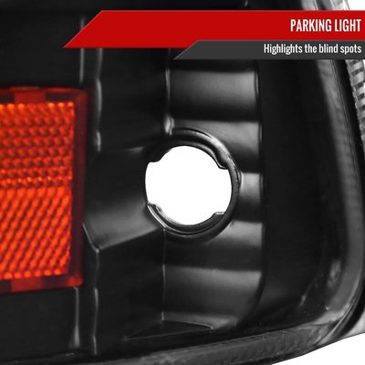 1997-2004 Dodge Dakota/ 1998-2003 Durango Crystal Headlights Matte Black/Clear