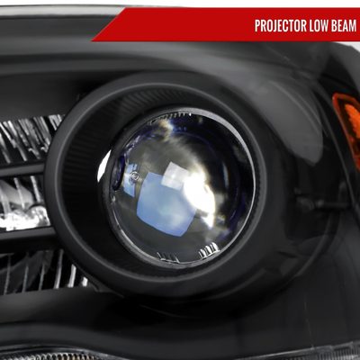 2013-2018 RAM 1500 2500 3500 LED Bar Signal Projector Headlights Black