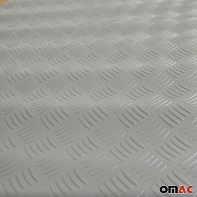 Rubber Truck Bed Liner Trunk Mat Flooring Mat Black & Grey Aluminium Look