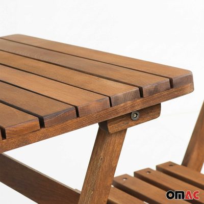 3Pcs Folding Wooden Bistro Set Dining Indoor Outdoor Furniture BBQ Picnic Party