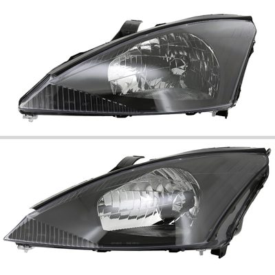 2000-2004 Ford Focus Factory Style Crystal Headlights Matte Black/Clear Lens