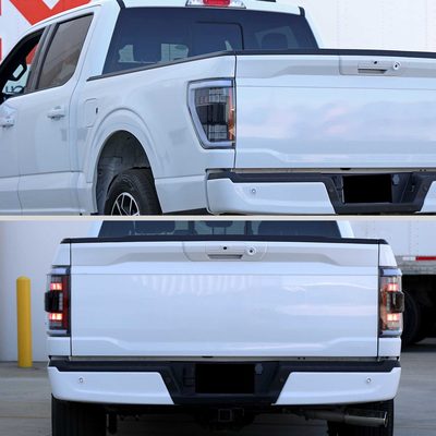 For Ford F-150 2021-2023 Full LED Tail Light Black Housing Clear Lens