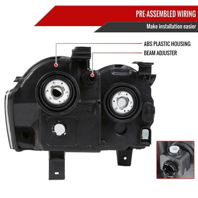 2005-2007 Jeep Grand Cherokee Factory Style Headlights Chrome/Clear Lens
